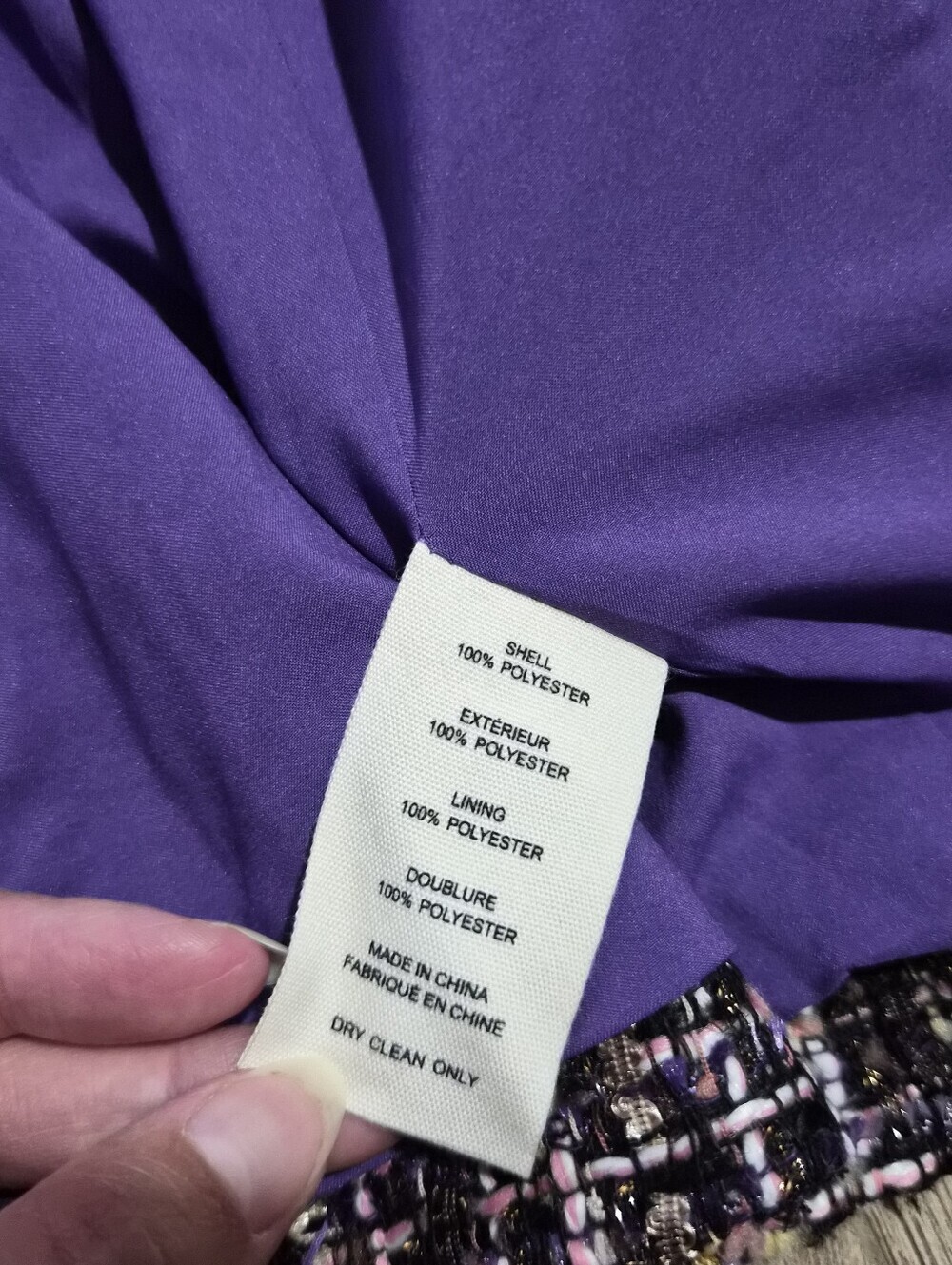 Nwt L'AGENCE Chamberlain Purple Multi Tweed Single-Button Blazer Size 8 - Picture 11 of 14